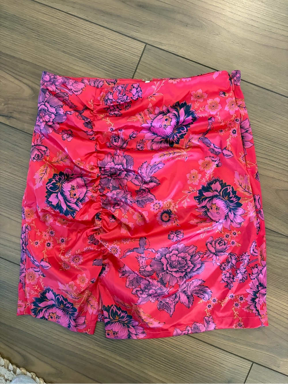 Free People Women's Bright Pink Floral Skirt